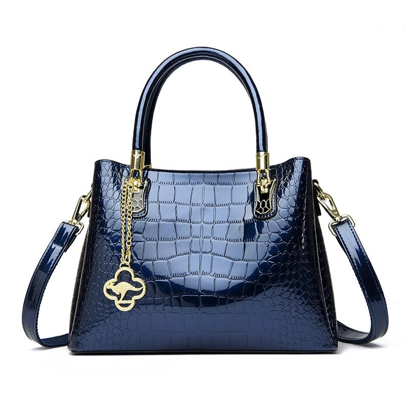 Retro Women's Bag Single-shoulder Crossbody Bag Patent Leather Shiny Women's Handbag