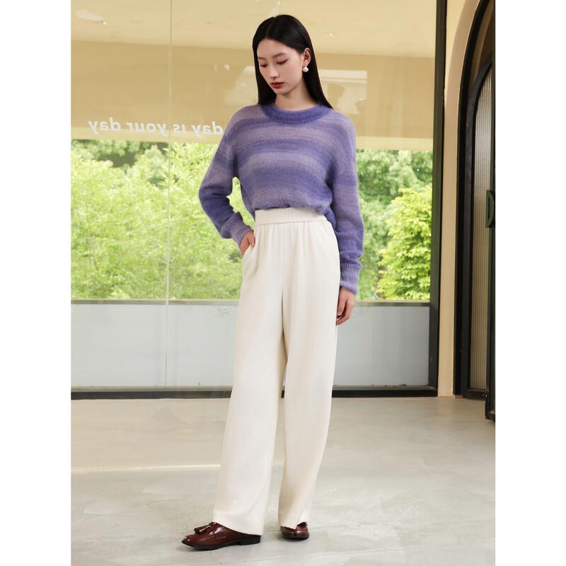 JUZUI Gradient Drop-Shoulder Mohair Knit Sweater