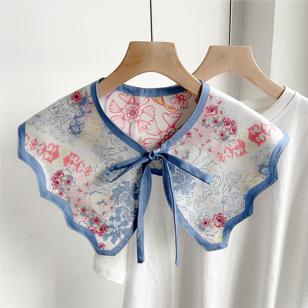 Women's Lightweight Shawl Scarf - Spring/Autumn, All-Match Print, Korean Chic Decorative False Collar