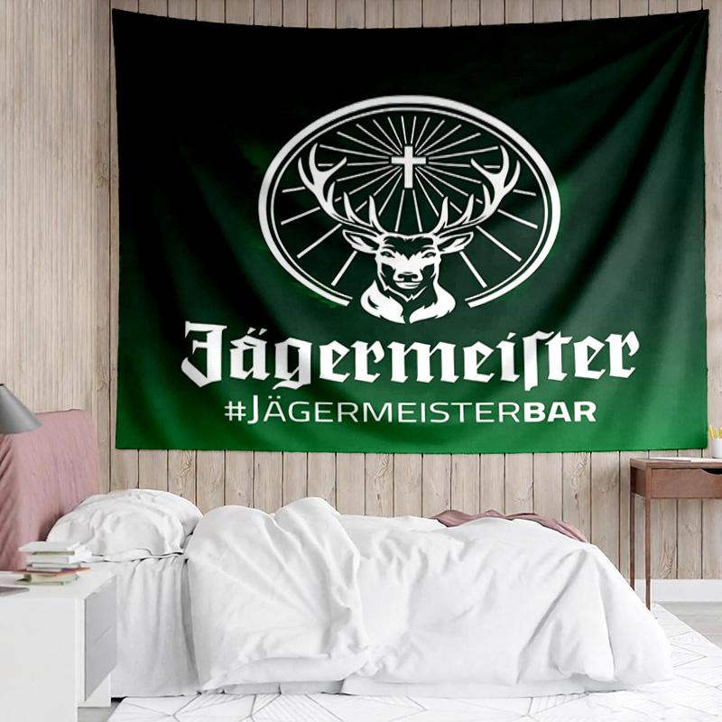 1pz Jager-meister Bevanda Spiritosa Asciugatura Rapida Arazzo, Arazzo dal Design Unico, Adatto per Camera da Letto, Soggiorno, Sala Giochi, Scaldacuore Regali di Festa