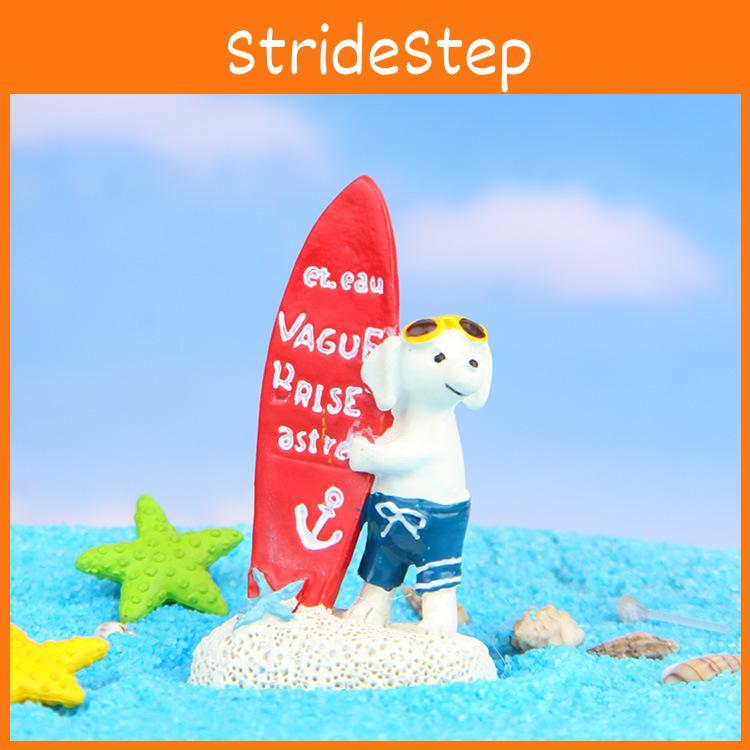 Dog Surfing Resin Miniature For Diorama And Scene Decoration Gift Collectible