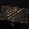 Miniature Ancient Moon Treasure Saber - 12cm Metal Sword Model (Unsharpened)