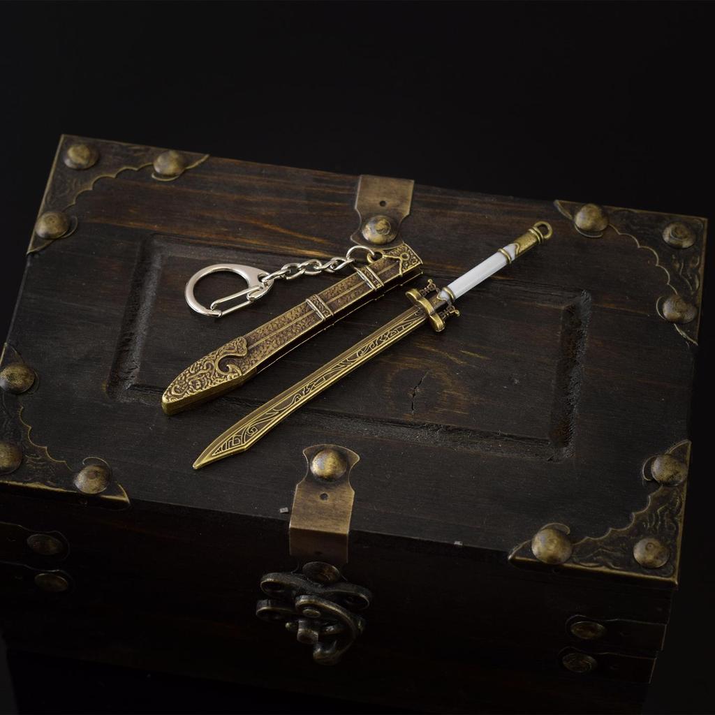 Miniature Ancient Moon Treasure Saber - 12cm Metal Sword Model (Unsharpened)