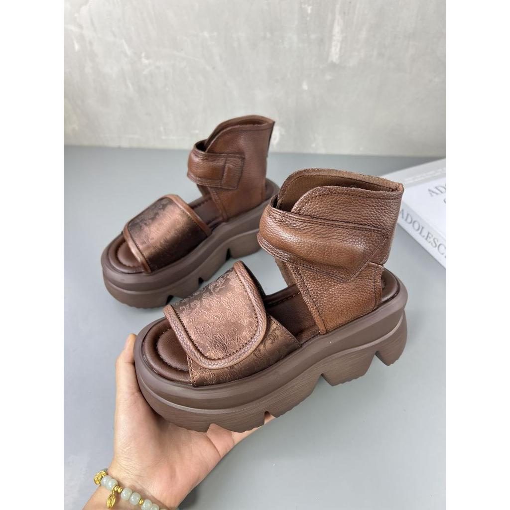 Rundzehen-Römersandalen für Damen-Oberbekleidung, 2025 Neuer Sommerstil, Dicksohlig, Hochwertig, Fischmaul, Zehenfrei, Lässige Sandalen