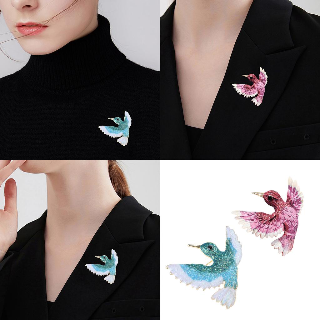 Bird Brooch Pin Metal Rhinestones Crystal 4x4cm Blue/Purple Fashionable for Daily Wear and Party Use Clothes Accessories