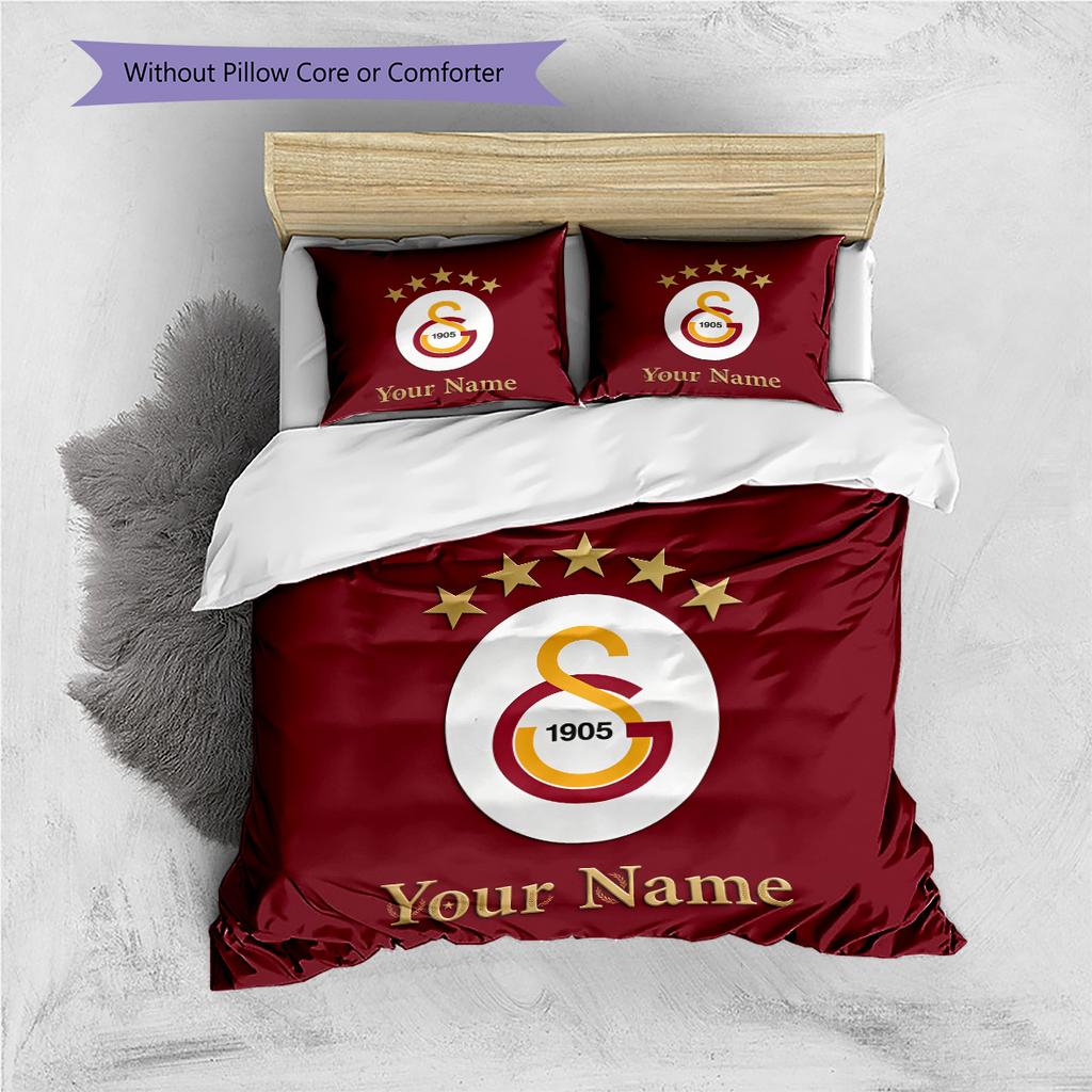 Vlastní jméno Galatasaray Pride Ložní prádlo, Sada přikrývek Povlak na přikrývku Povlak na polštář Domov Narozeninový dárek (1 * povlak na peřinu + 2 * povlak na polštář, bez jádra)