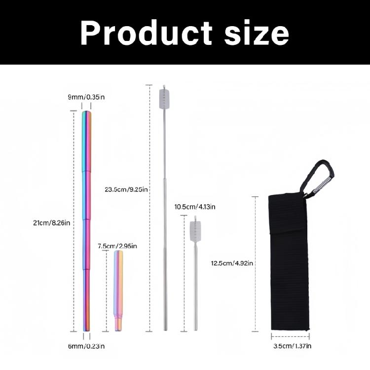 Professional Telescoping Straw Cleaning Brush With Soft Bristles Heat Resistant Straw For Daily Cleaning