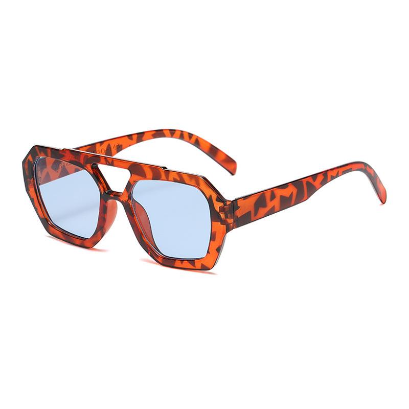 European and American sunglasses women's retro double beam sunglasses Internet celebrities street shooting thin glasses light luxury high-end accessor
