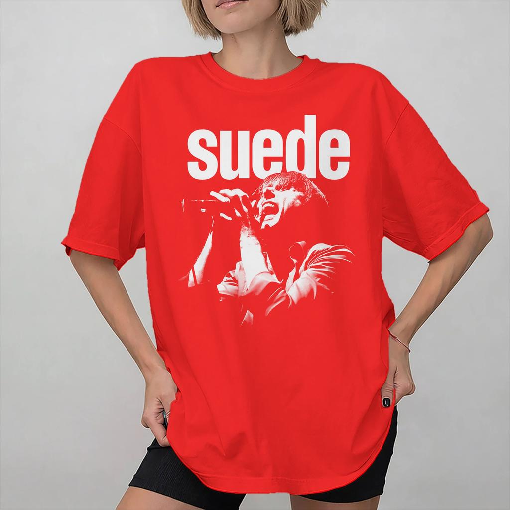 Suede rock band Merch Unisex Women T Shirts Pure Cotton Tee Graphic Printed Tshirt Clothes