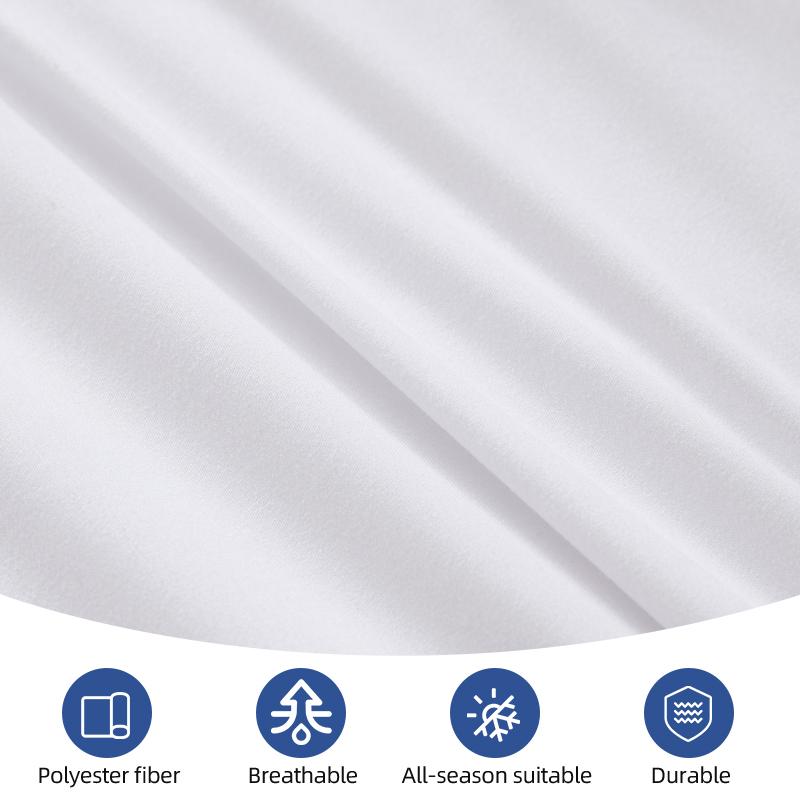 Soft Fitted Sheet Waterproof Mattress Protector, Breathable Mattress Pad Cover, White Sheet Bed Sheets with Elastic