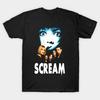 Men Black Print T-shirt Scream No-Cut Transfer Paper Print Cotton Tshirt