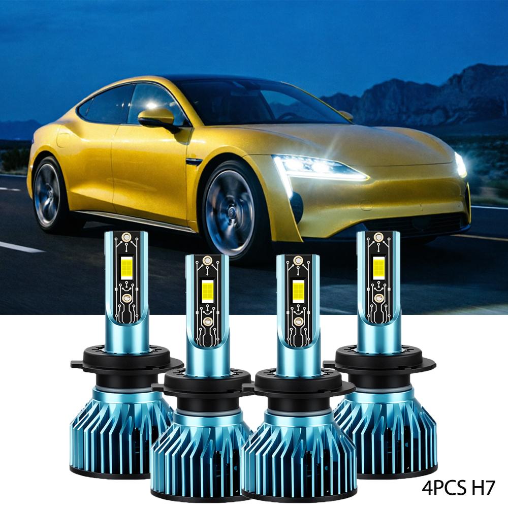 H7 Hi/Lo Beam Led Canbus Lights 1:1 Mini Size Car Headlight With Fan 50000LM Super Bright Turbo Headlamp 6000K Automobile Lamp