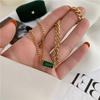 Emerald Gemstone Double Layer Choker Necklace
