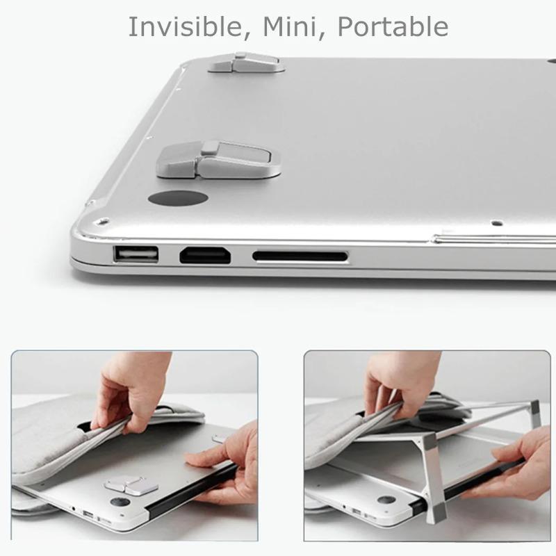 Adjustable Folding Laptop Stand Mini Legs Ultra-thin Portable Support Cooling Holder Invisible Bracket For Macbook/Lenovo Laptop