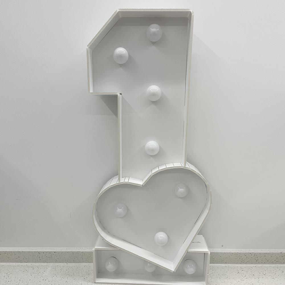 

1 шт. 73 см освещение Love Number ONE KT Board Декор для вечеринки на годовщину, день рождения, домашний инструмент для украшения вечеринки, подарок детям 10pcs Light bulb белый