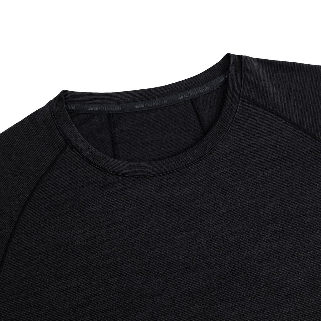 Anta Champion Womens Short Sleeve Knitted T-Shirt Summer 2026 Women Tops Basic-Black 162620114-5