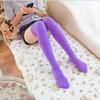 Calcetines largos sexys de color liso, negros y blancos, para mujer, por encima de la rodilla, hasta el muslo, cálidos, estilo Lolita
