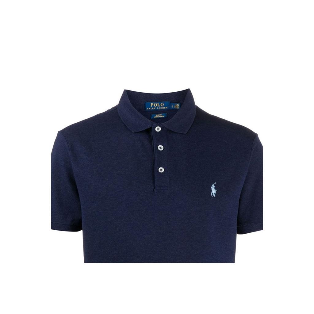 Polo Ralph Lauren Solid Color Small Pony Embroidered Slim Fit Short Sleeve Polo Shirt Men Tops Navy-Blue 710671764-072