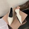 Fashion Spring New Single Shoes Women Fashion Pointed Head Shallow Mouth Fold Soft Sole Anti-slip Wear-resistant Low Heel Shoes