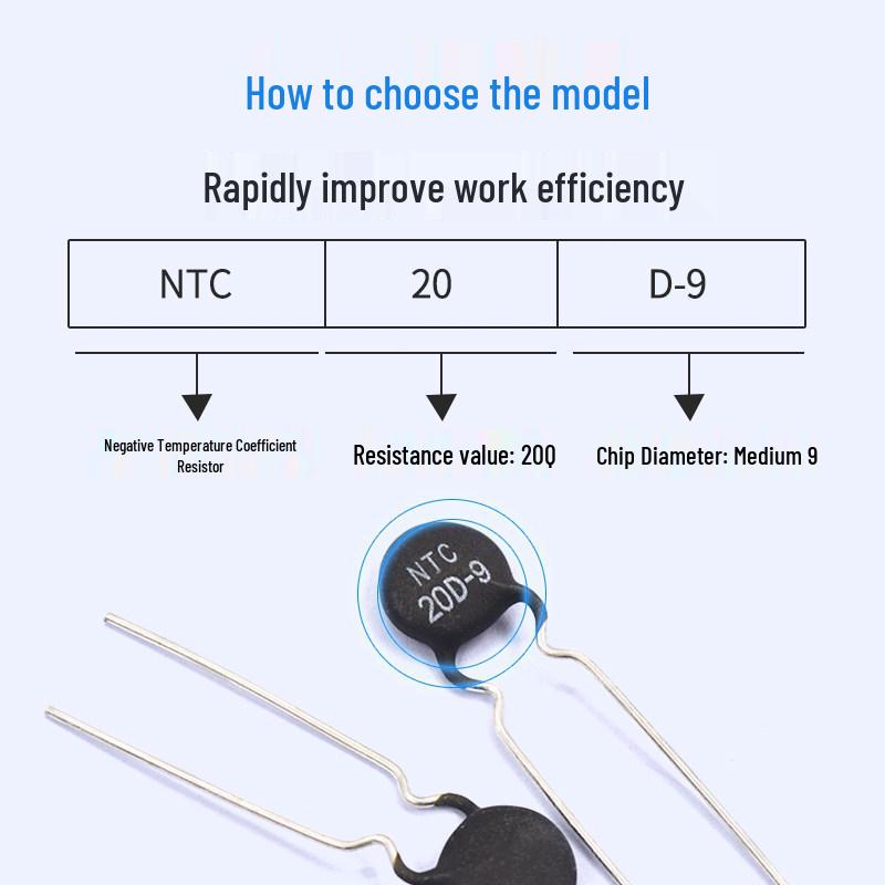 NTC Thermistor - Negative Temperature Coefficient 5D/8D/10D/20D/47D (5-25 Ohm)