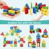Giocattoli Montessori in Legno Blocchi da Costruzione per Bambini Classificatore di Forme Alfabeto Numeri Puzzle Jigsaw Giocattolo Educativo per Bambini Regalo per Bambino
