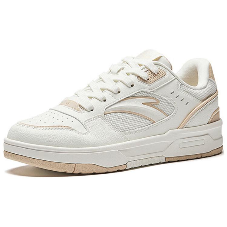 Anta Flame 1.0 Versatile Comfortable Non-Slip Durable Low-Top Skate Shoes Women Sneakers White Beige 122528091-3