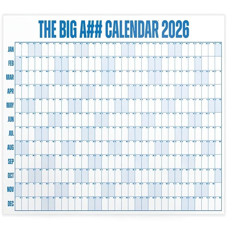 

Календарь на 2026 год - Очень большой настенный планер с функциями личного планирования, многоцелевой офисный календарь для встреч и заметок синий