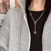 Korean Retro Six-Pointed Star Necklace for Women, 925 Silver Clavicle Chain, Simple Niche Design.