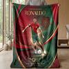 Cristiano Ronaldo Printed Flannel Blanket Skin Friendly Warm Decorative Throw for Indoor Couch Bed Daily Use