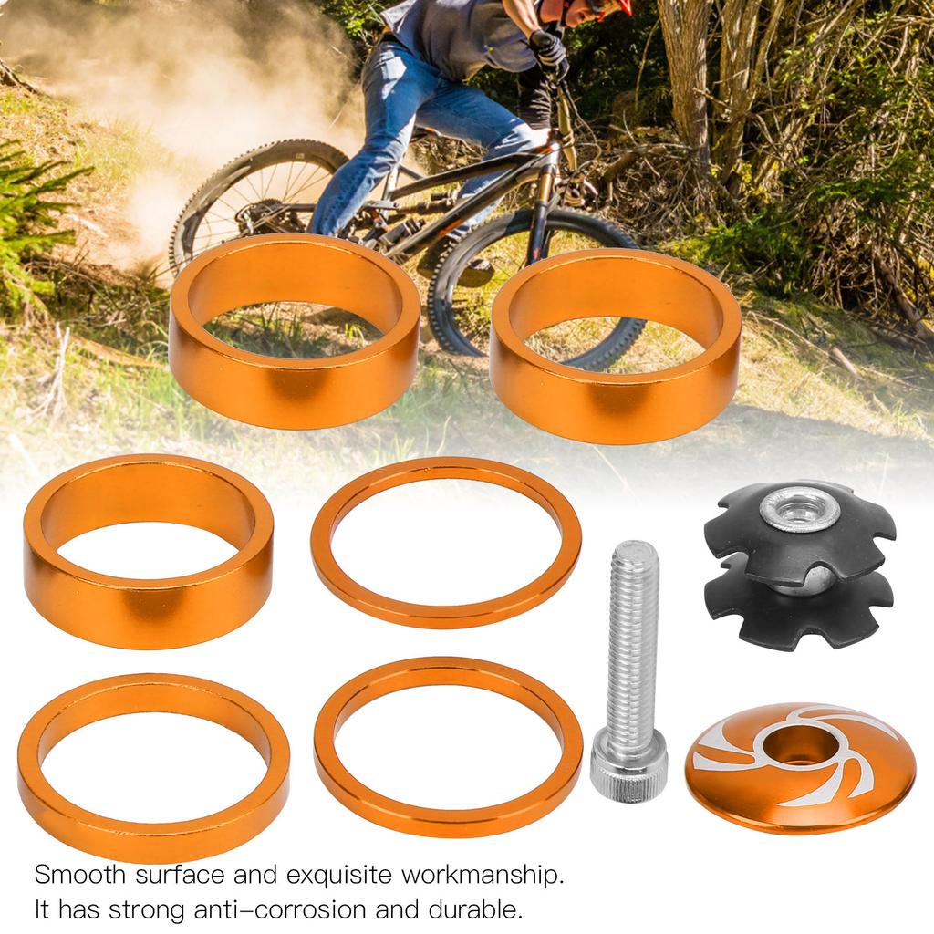 6Pcs Bike Headset Spacer Aluminium Alloy Handlebar Stem Spacers for Mountain Bike