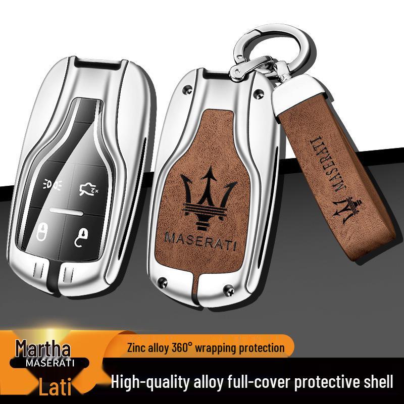 Maserati Key Case for Levante/Ghibli: Premium Leather Shell for Men & Women