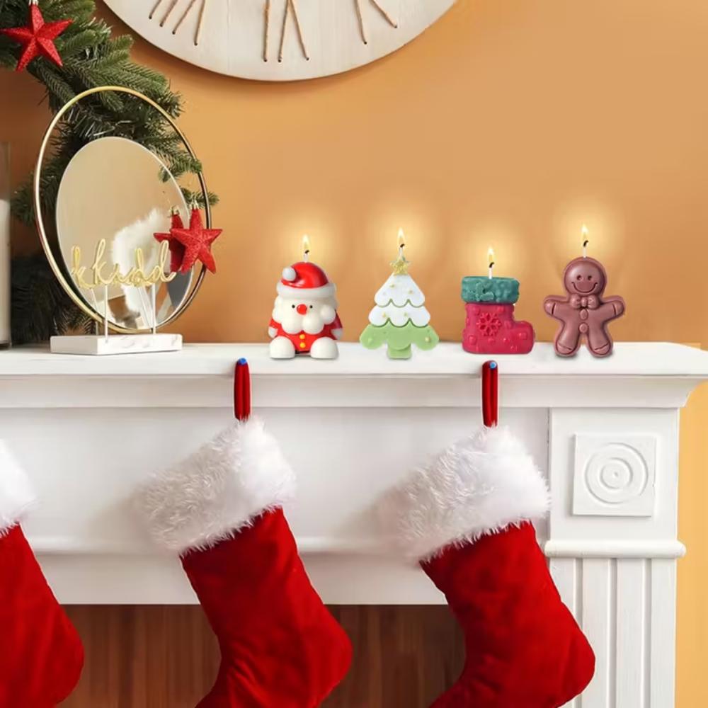 Christmas candles - holiday decorations, soy wax, burning time 8-12 hours, ideal for holiday celebrations and gifts, Christmas