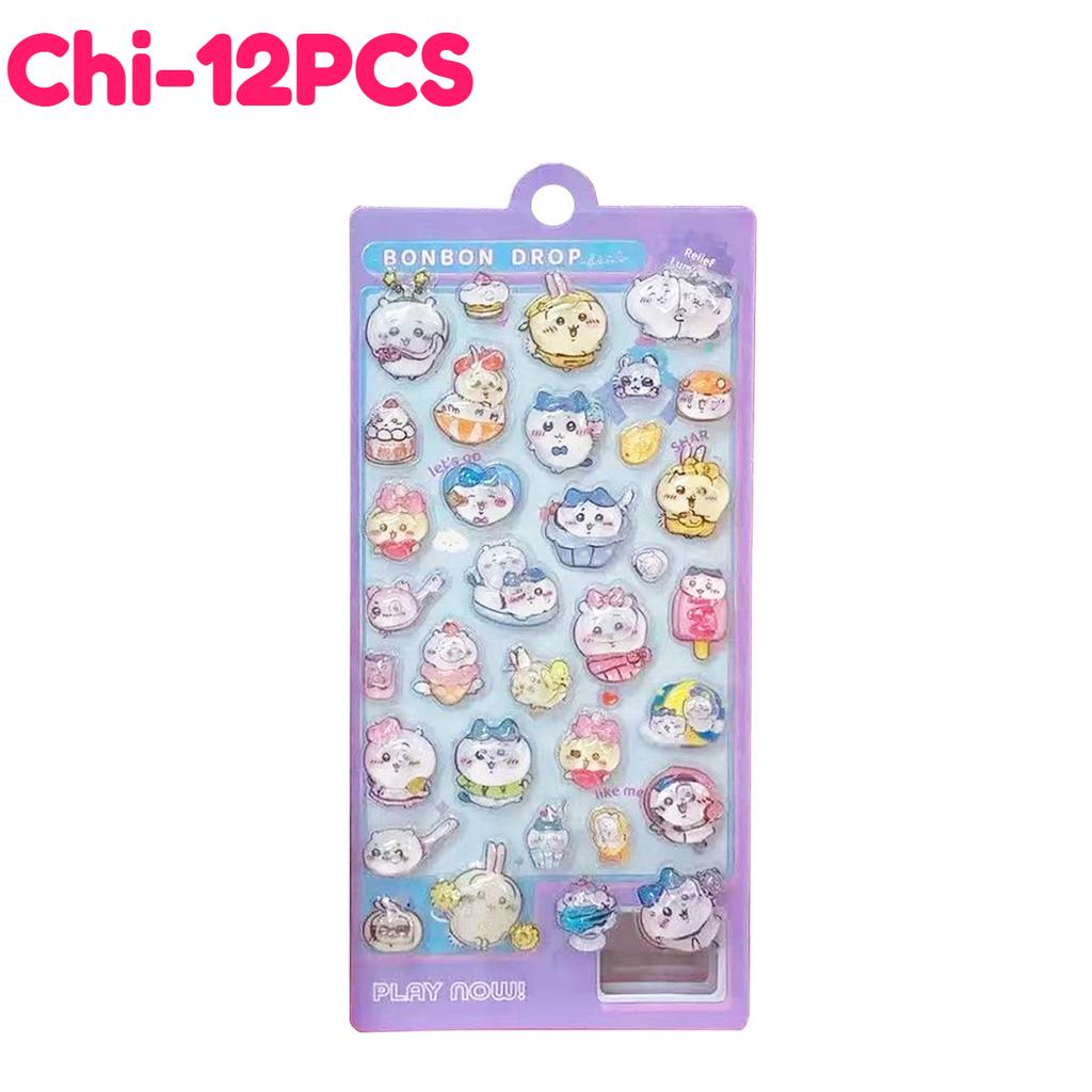 2025Kawaii Crayon Shin Chan Cartoon 3D PET Relief Water Sticker Cute DIY Mobile Phone Case Decoration Sticker