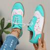 Fashion European and American Foreign Trade Fashion New Simple and Elegant British Style Casual Two-tone Women's Flat Brogue Shoes