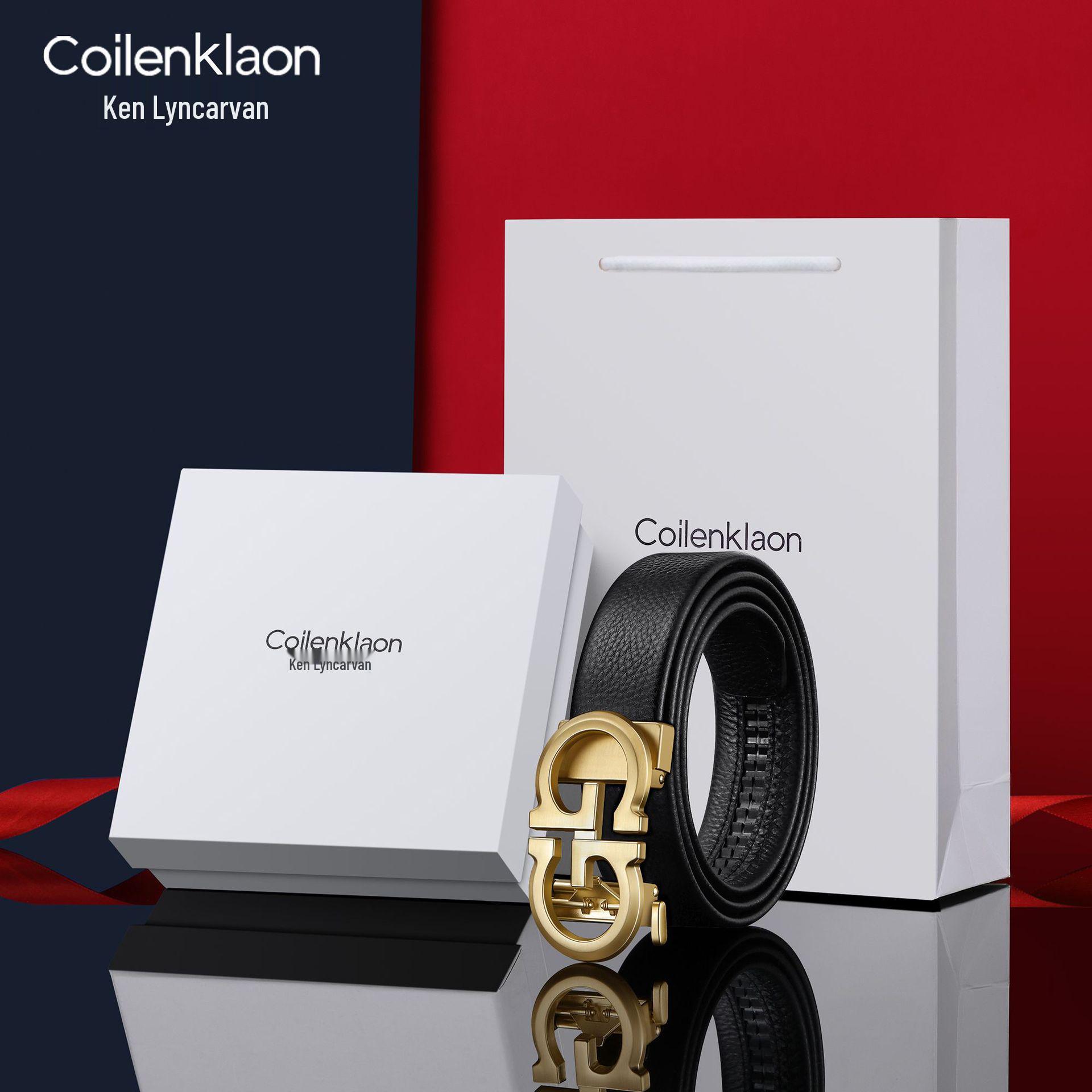

Brand Men s Double G Leather Belt, Automatic Buckle, Top Layer Cowhide, Versatile Business Style. 130 cm