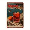 Retro Negroni Cocktail Metal Tin Sign 8x12 Inch Vintage Plaque Bar Pub Home Wall Decor