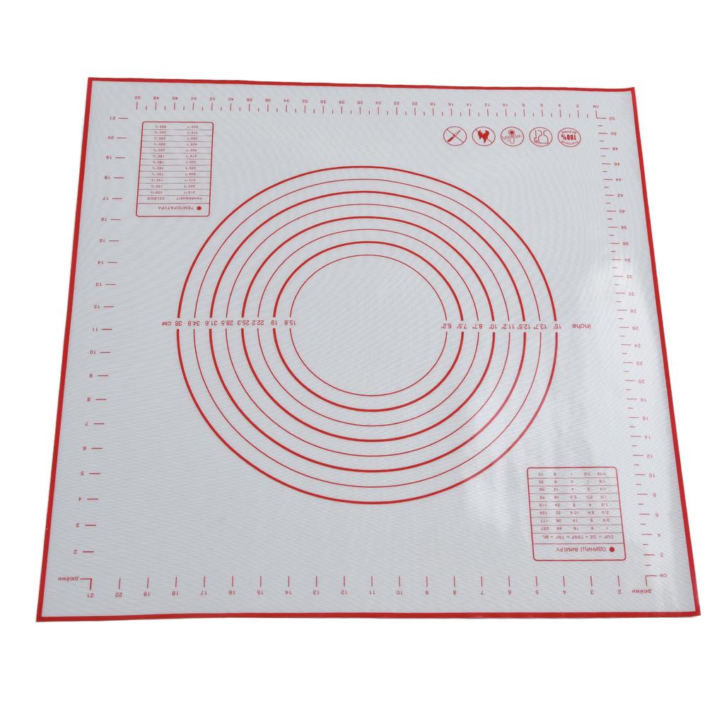 Silicone Pastry Mat 60 X 60cm/23.6 X 23.6in Fondant Mat with Measurement for Rolling Dough