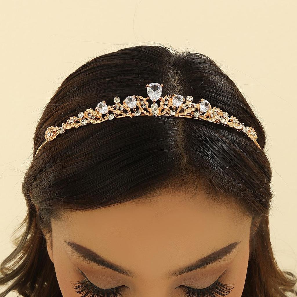 Zirkonlegierung Galvanisiertes Silber Kronen-Stirnband - Vielseitiges Vintage-Haaraccessoire