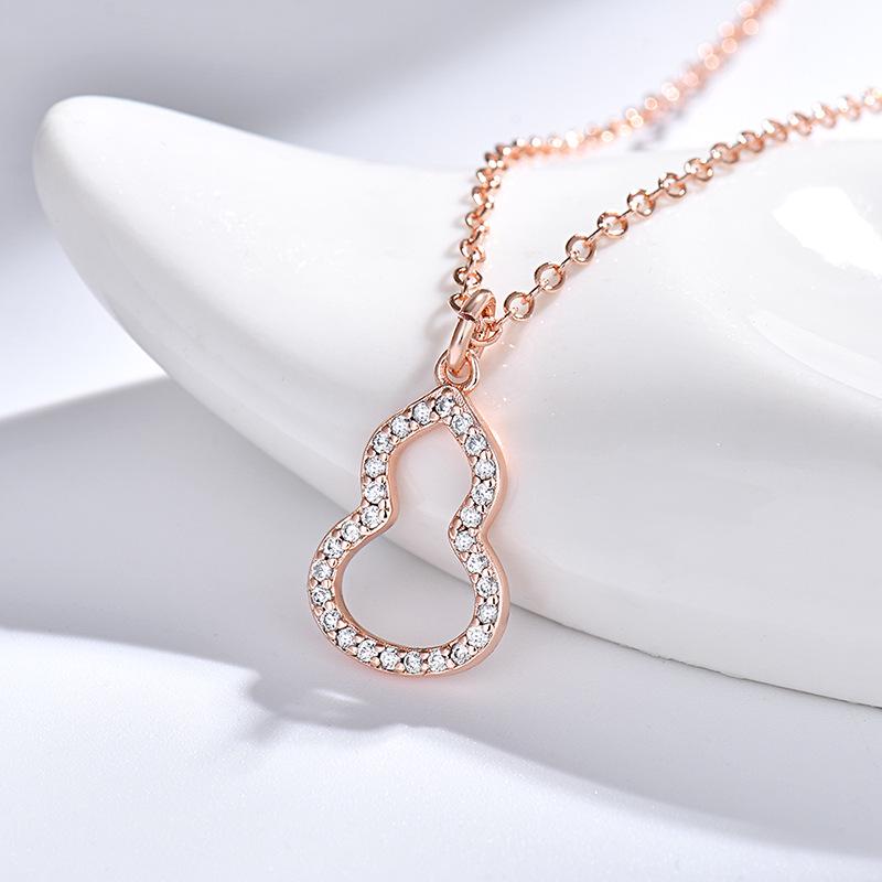 Douyin Trendige Kürbis-Halskette: Luxuriöse Damen-Klavikulkette aus Roségold mit Mikropavé-Zirkonia