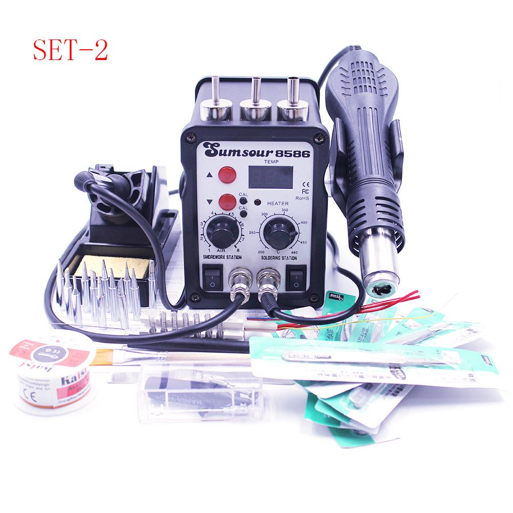 Pájecí stanice 8586 220V / 110V 2v1 SMD pájecí přepracovací stanice