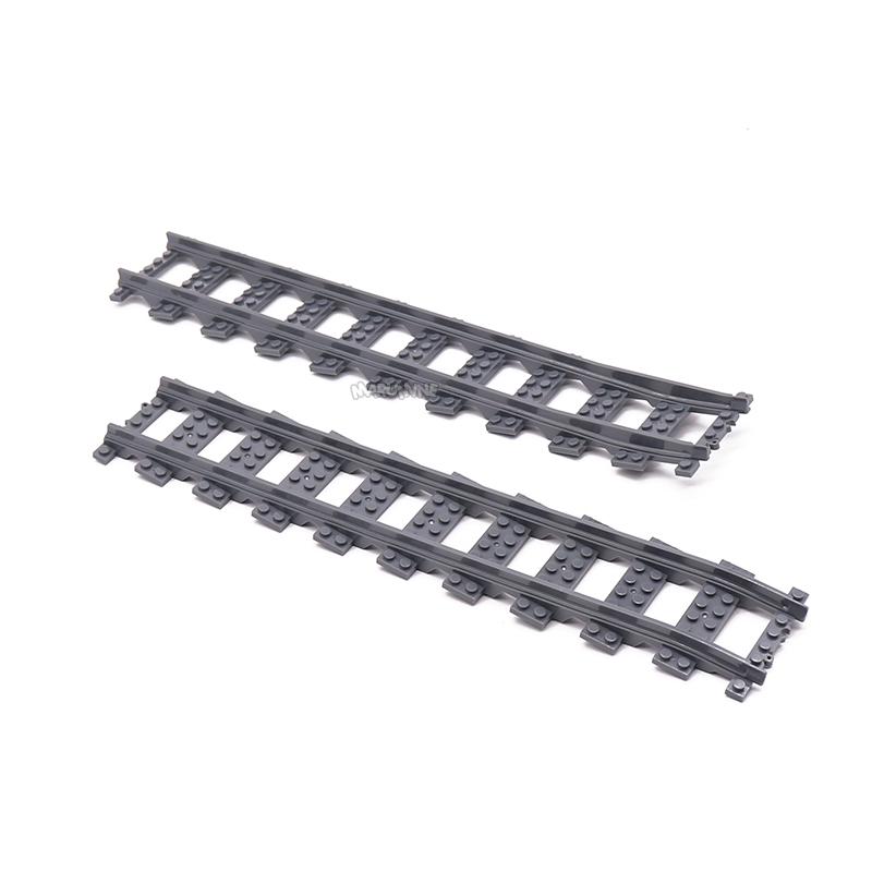 Marumine Rampa de Vía de Tren MOC Subida Sistema de Ferrocarril MOC Idea Puente Bloques de Construcción Ladrillos Maqueta a Escala Se Adapta Para 53401 Bloques de Construcción Navideños
