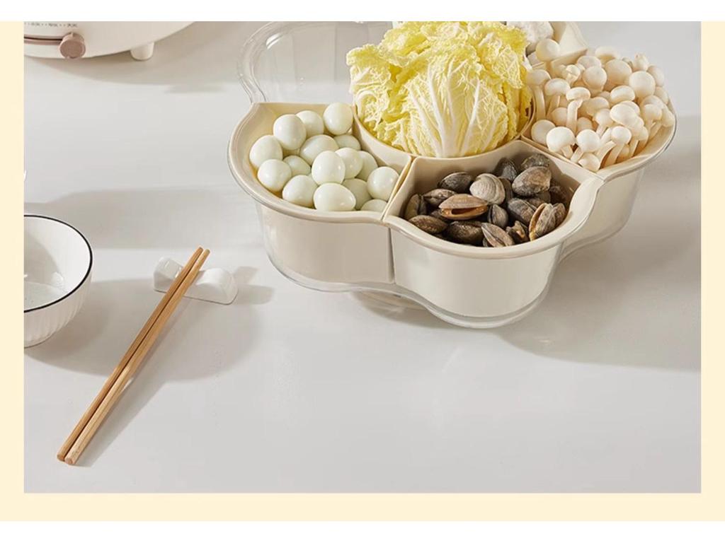 Rotatable Kitchen Prep Plate with Compartmented Draining Basket