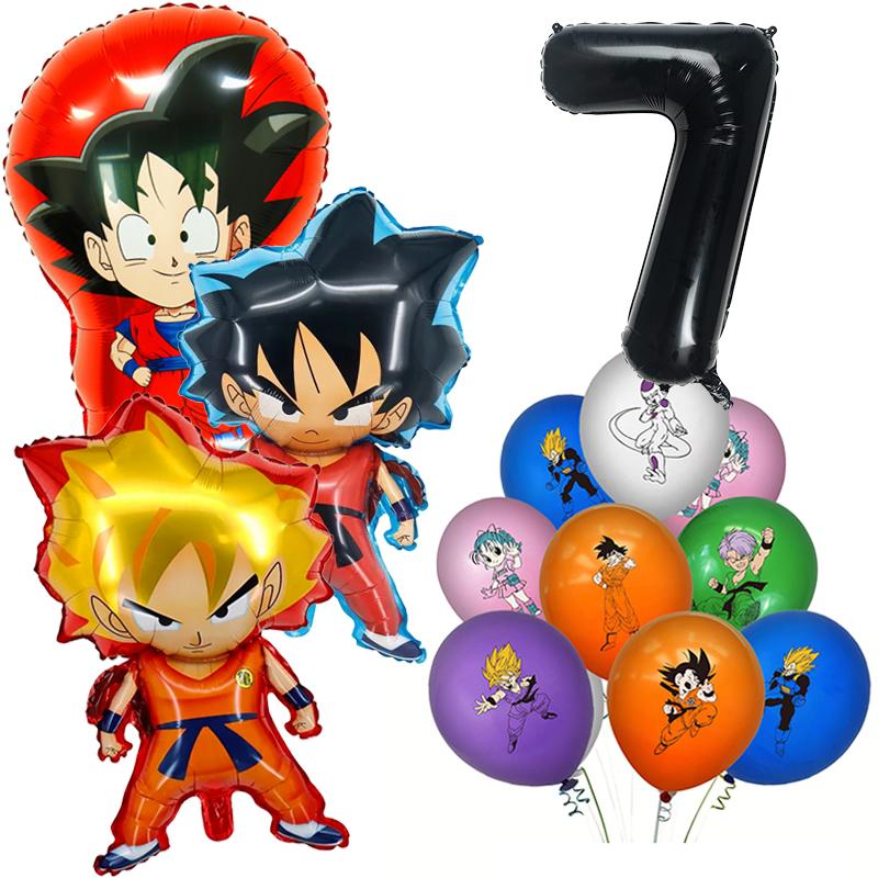 Dragonball Birthday Decoration Goku Stickers Balloons Disposable Tableware Tablecloth Straw Cup Plates Baby Shower Supplies Toy