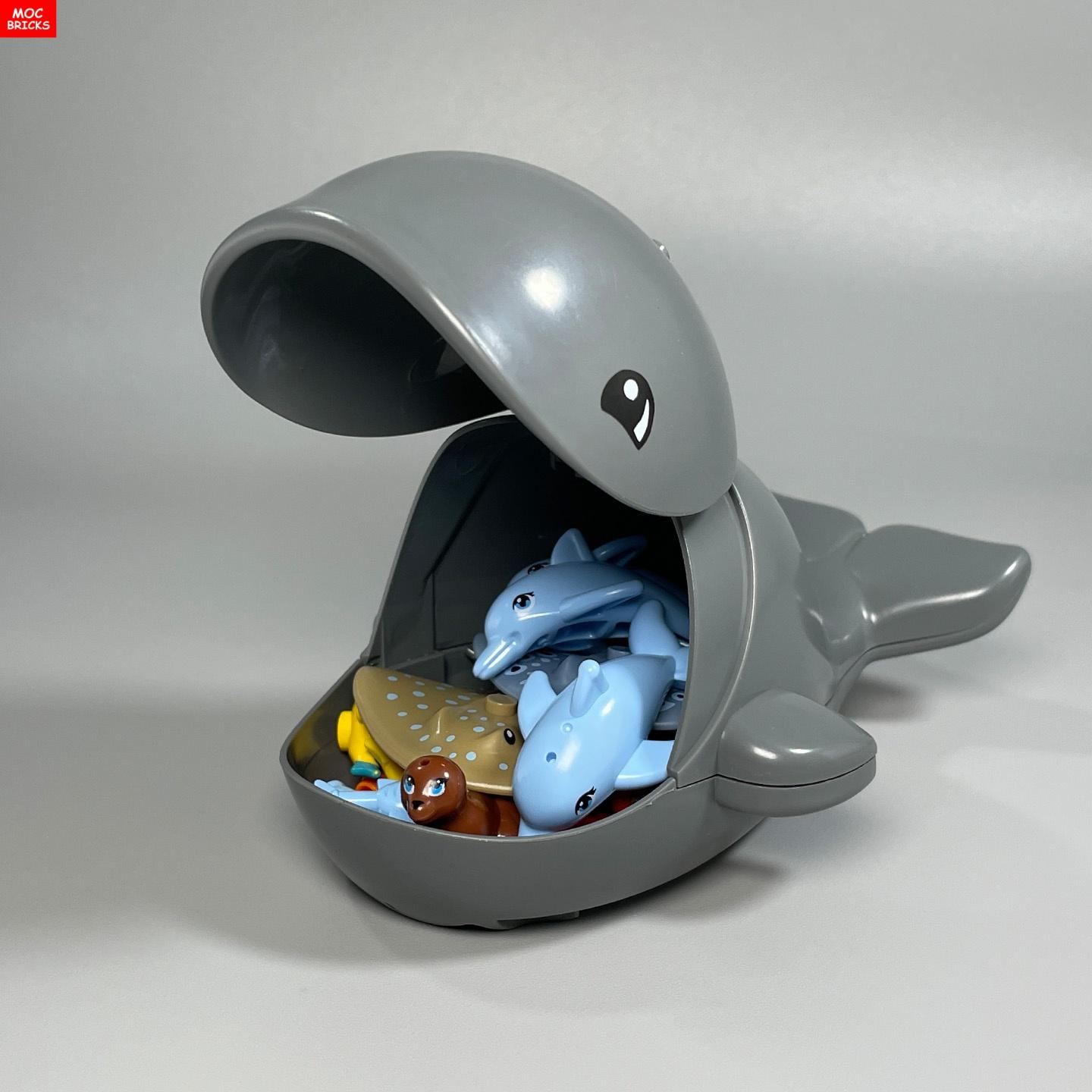 MOC Stenen Walvis bureau Kantoorversiering ornament beluga Schattige dierenvrienden Bouwstenen Kinder Speelgoed