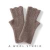 New Trendy Pure Wool Half-finger Gloves Women's Winter Knit Mittens Warm Solid Color Knit Wrist Gloves for Adult