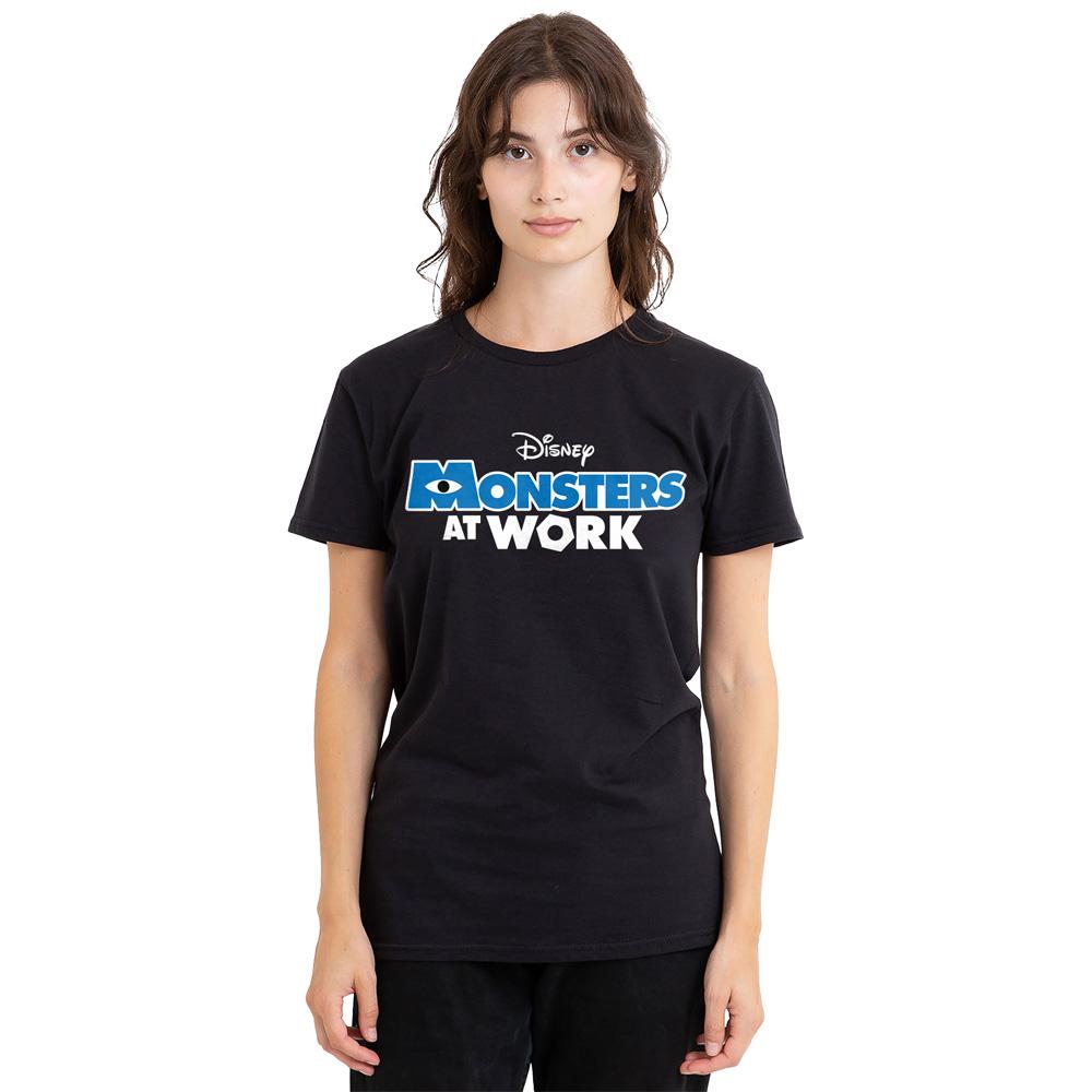 Monsters at Work Unisex Adult Dark Logo T-Shirt
