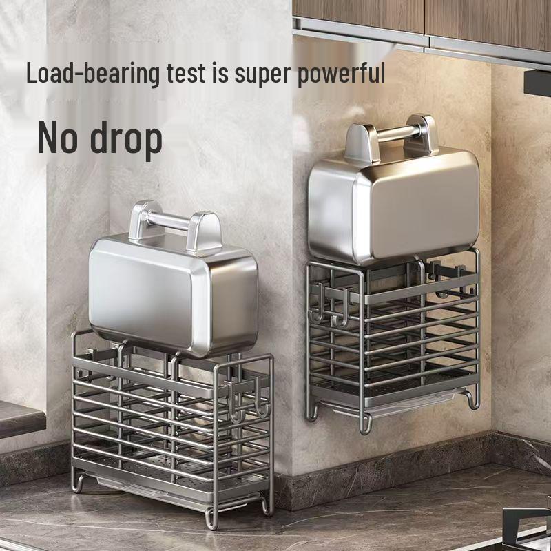 Wall-Mounted Stainless Steel Utensil Holder: Chopstick, Knife & Spoon Storage Rack