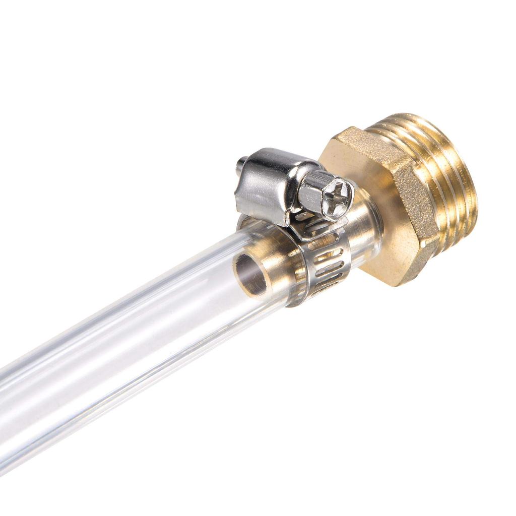 uxcell Brass Hose Barb Fitting Straight 14mm x G1/2 Male Thread Pipe Connector with Stainless Steel Hose Clamps 2 Pack