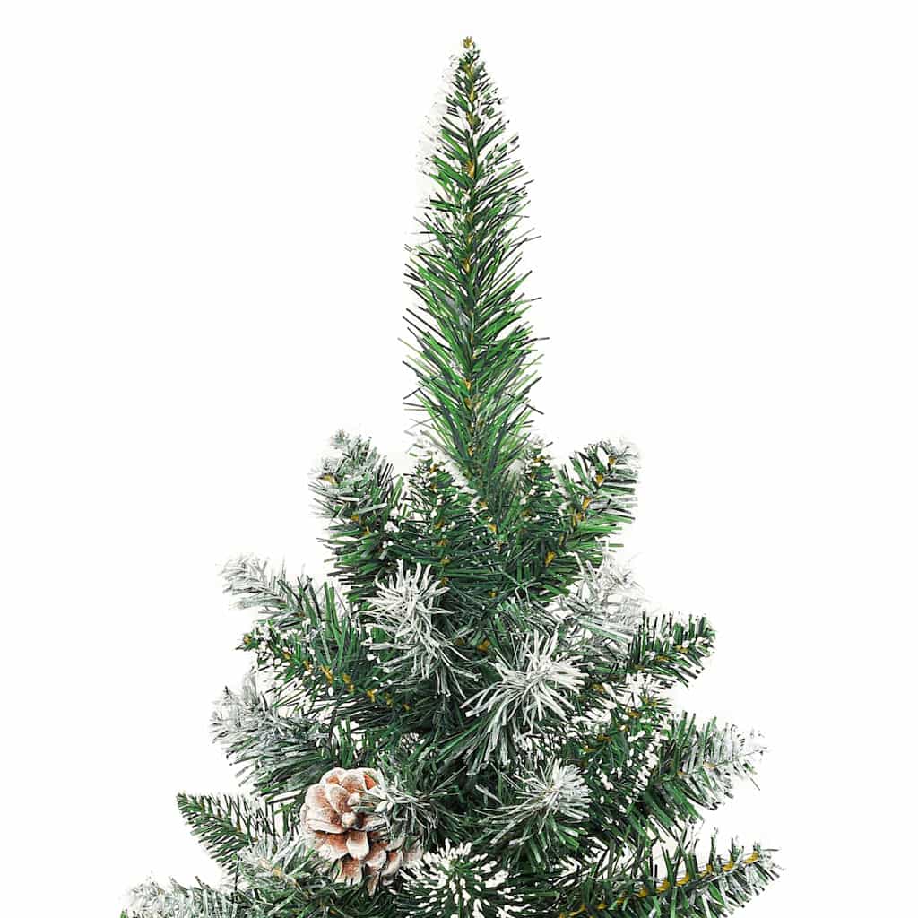 Artificial Slim Christmas Tree in Green and White 150 cm