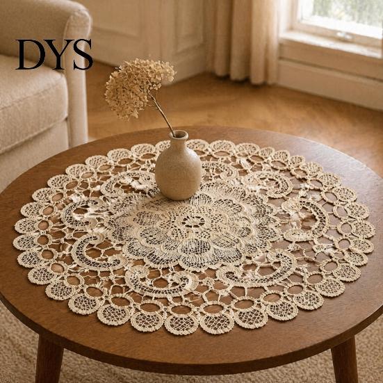 Tapis Isolants Thermiques Protecteurs pour Bols, Set de Table Rond en Dentelle Florale, Sous-Verre Brodé, Sous-Plat Pliable, Sets de Table Rétro pour Table de Cuisine, Sets de Table pour Théière